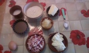 Ingrédients pour les minis quiches lorraines