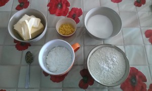 Ingrédients pour des biscuits citron-fenouil