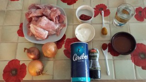 Ingrédient du sauté de porc au curry