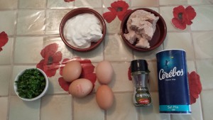 Ingrédients pour le flan de poisson