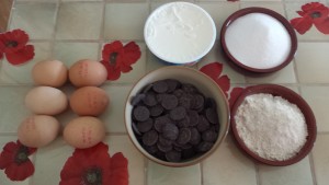 Ingrédients pour le fondant chocolat mascarpone