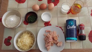 Ingrédients pour le cake au thon