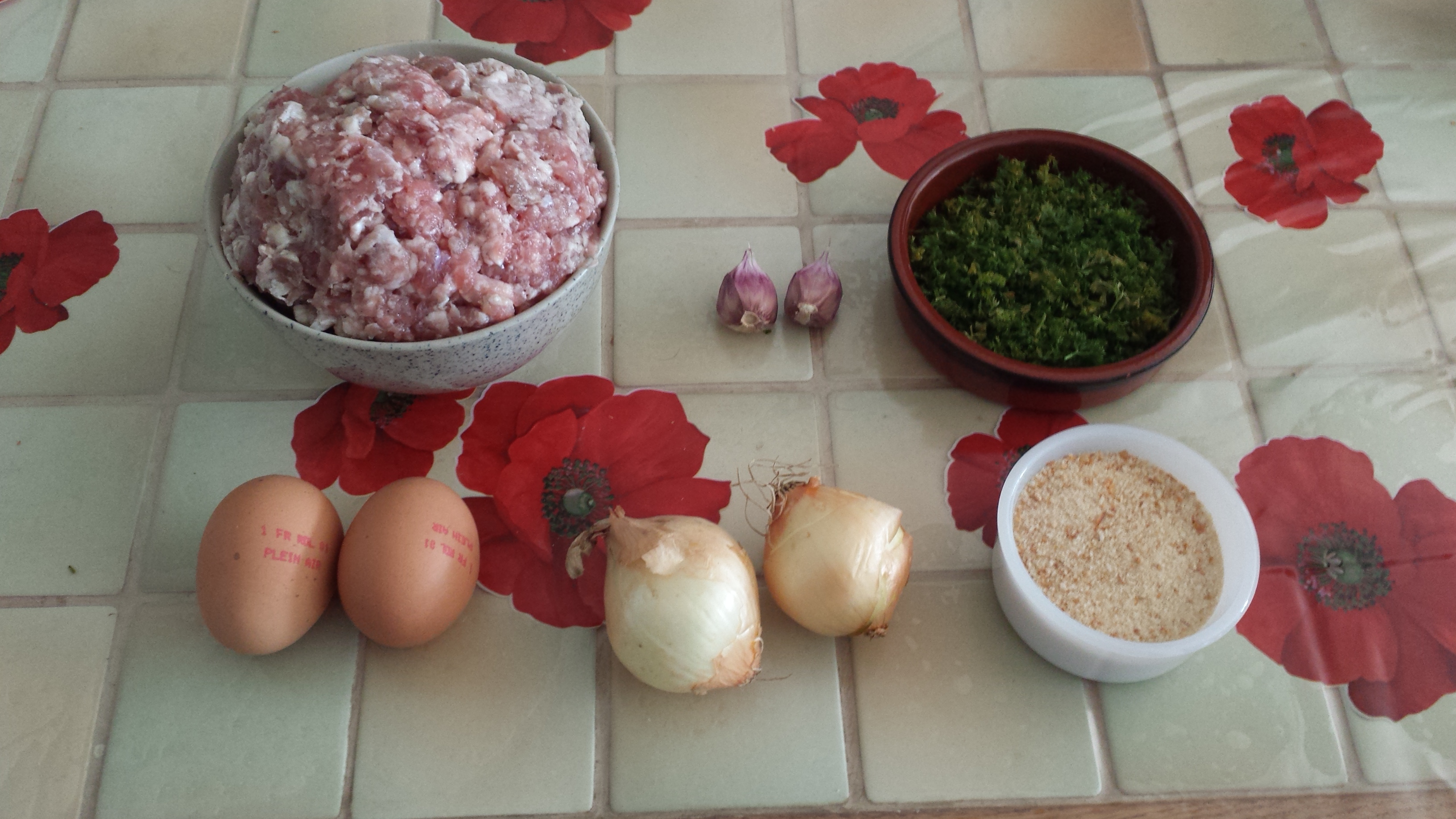 1 - Ingrédients pour la face à légume