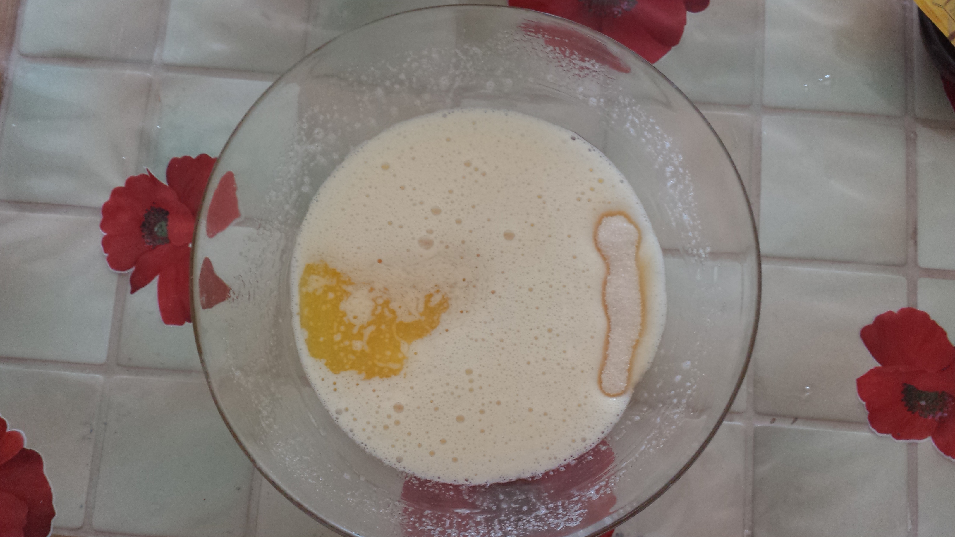 5 - Ajout du beurre fondu et du sucre vanillé